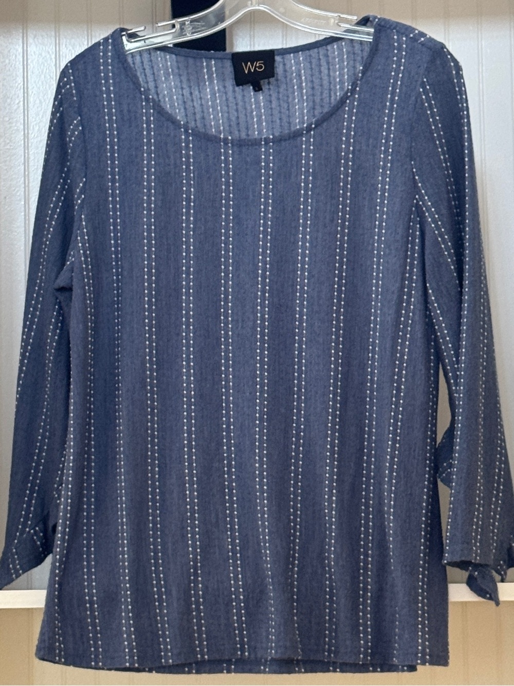 W5 Blue Stripe Bell Sleeve Top Size Large